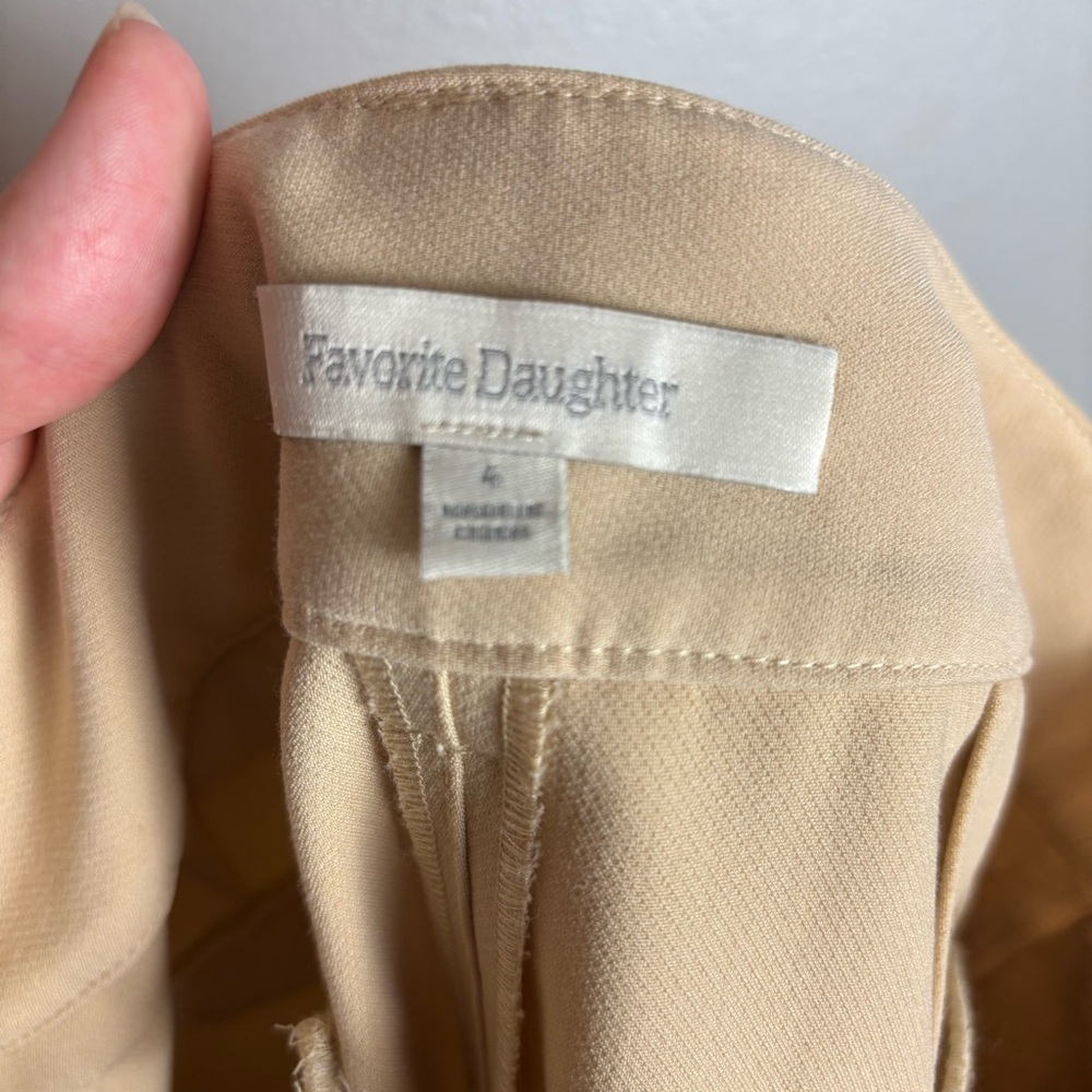 Favorite Daughter Beige Wide-Leg Pants with White Side Stripe - Picture 6 of 7